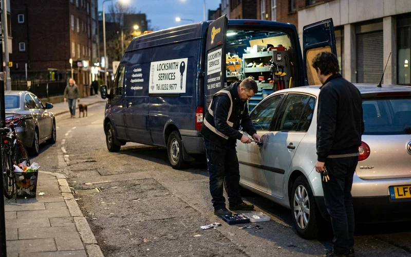 Evening roadside car lockout in Waterford