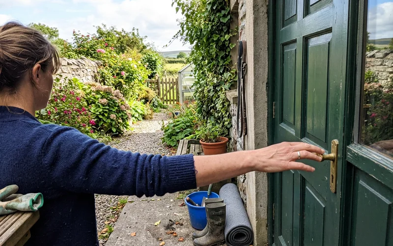 Checking a back door handle before calling a locksmith