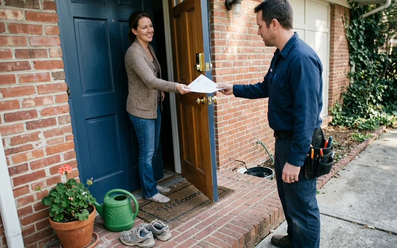 Written record of lock work handed to a homeowner