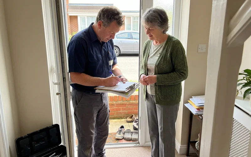 Locksmith noting that an entitlement check was completed