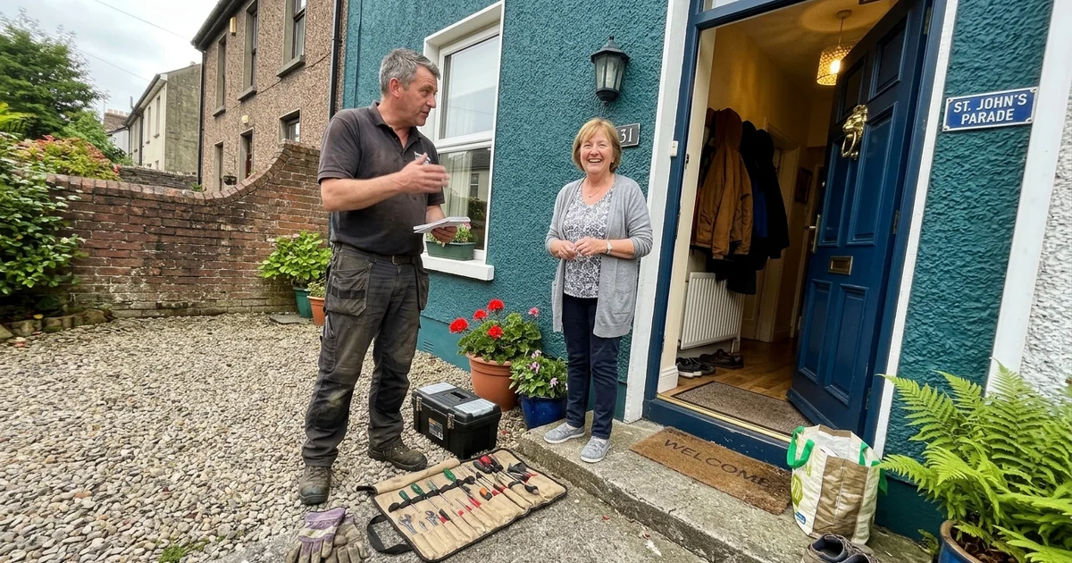 Locksmith quoting a lockout price at a Waterford door