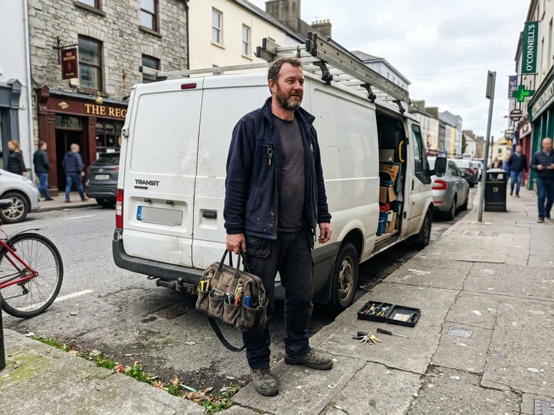 Emergency Locksmith Waterford locksmith beside the work van in Waterford City