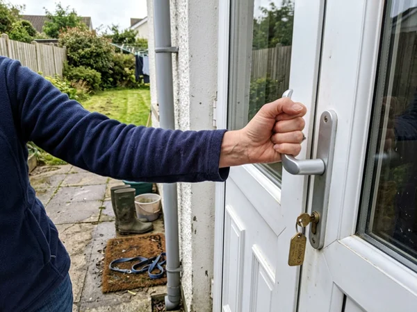 Stiff UPVC door handle that will not lift
