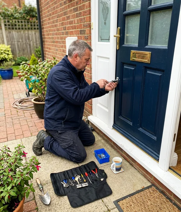 Waterford locksmith fitting a new euro cylinder to a front door