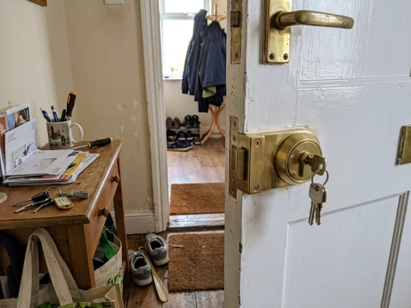Insurance-compliant replacement lock fitted after a burglary