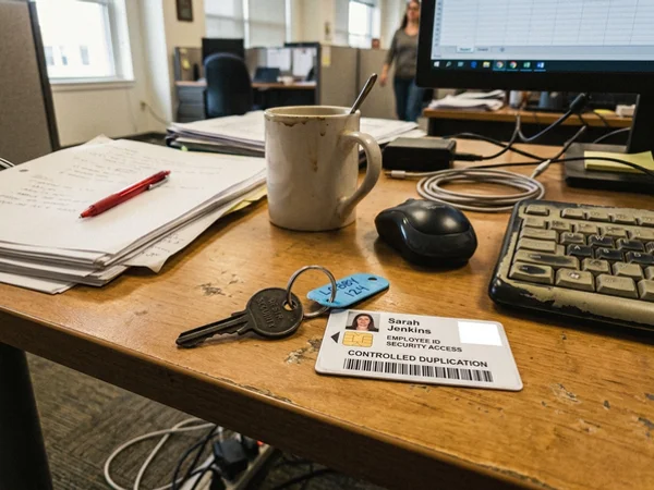 Restricted key with its authorisation card
